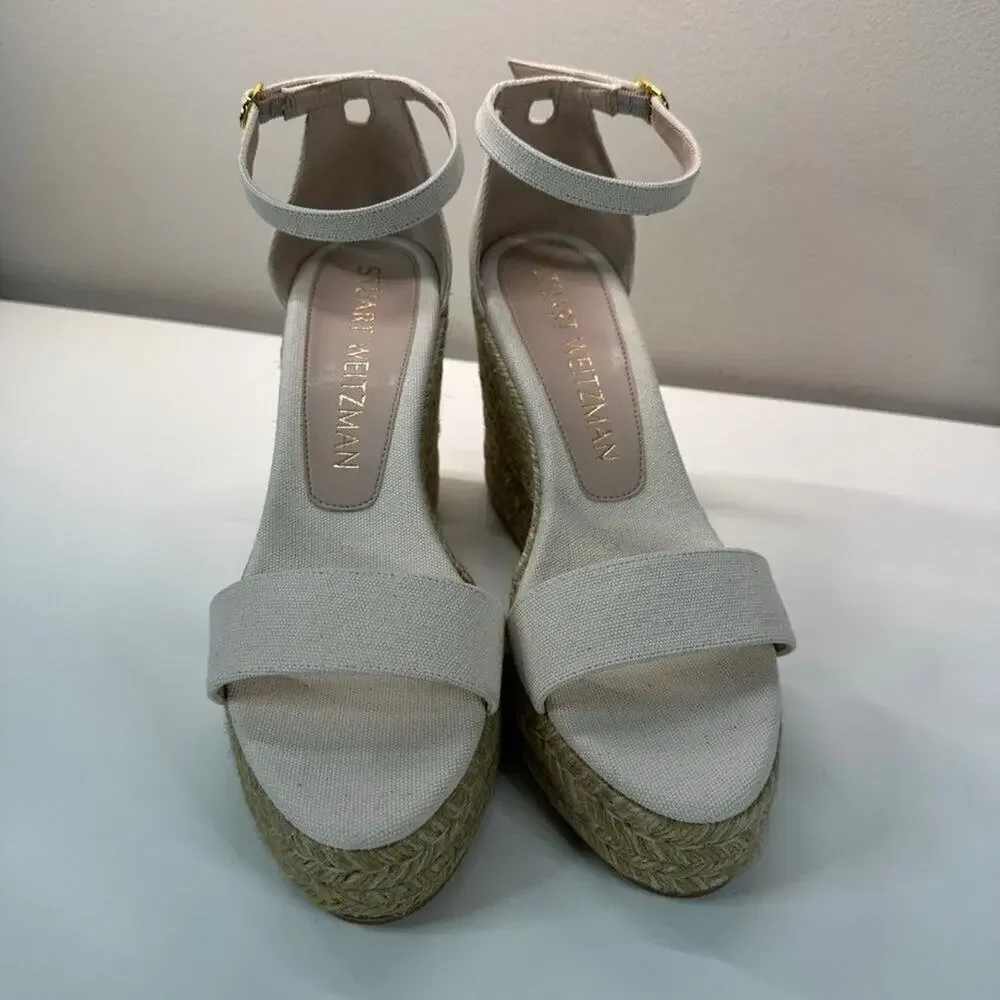 LNWB | Stuart Weitzman | Platform Sandals | Beige | Size 8.5 US